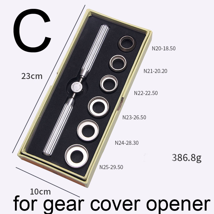 Massief Stalen Horloge Back Cover Opener Gereedschap 2 3 Klauwen Schroef Horloge Case Remover Open Wrench Horlogemaker Repair Tool Kit set: C gear cover opener
