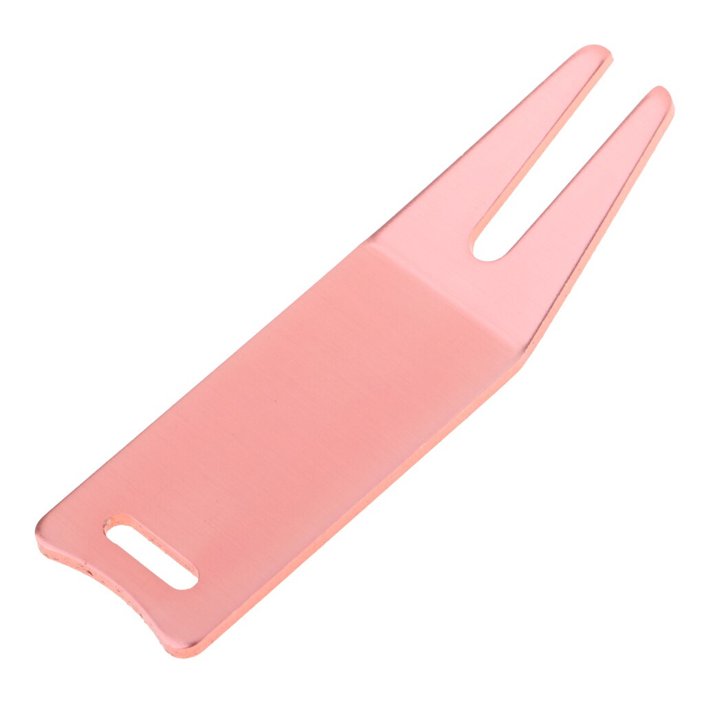 Metal Golf Divot Repair Tool Putting Green Fork Club Rest Pitch Maintain: Rose Golden