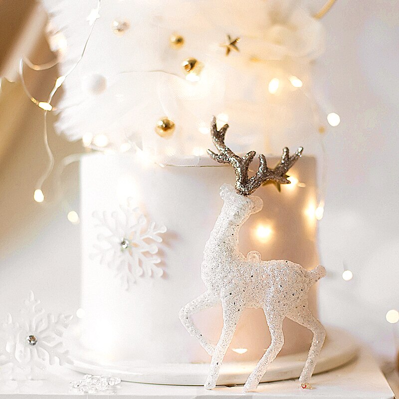 yarn Christmas Tree Elk Snowflake Cake Topper for Birthday Party Decor Star Baking Supplies Dessert