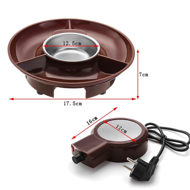 230v 50hz 260ml elektrisk smeltedigel chokolade fondue maker slik dessert ost springvand kedel justerbar eu stik