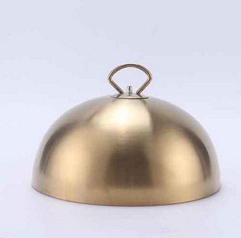 Stainless steel steak cover luxury hotel round food cover thick iron plate cover gold food cover