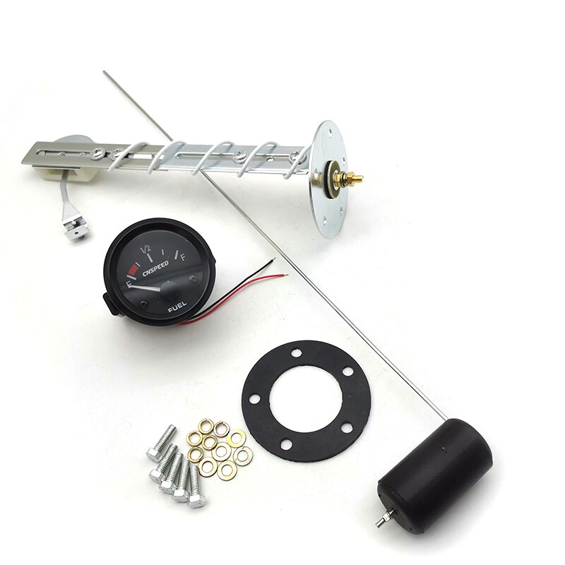 2" Car Oil Fuel Level Gauge Sending Unit Kit LED Pointer Meter With Fuel Sensor E-1/2-F Pointer