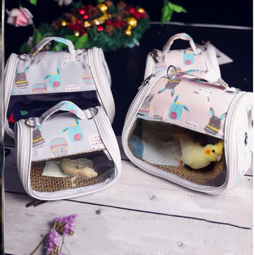 Portable Bird Cage Parrot Carrier Bag Transparent Vine Hamster Lizard Backpack Sugar Glider House for Small Pet Outdoor Travel