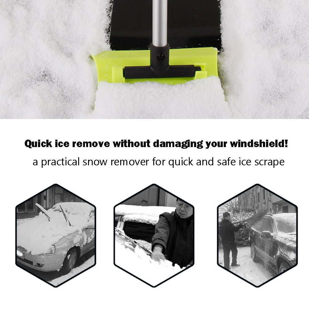 Uitschuifbare Sneeuwschuiver Ijskrabber Sneeuw Borstel 180 Graden Roterende Voor Auto Auto Suv Vorst Voorruit Cleaner Winter Tool