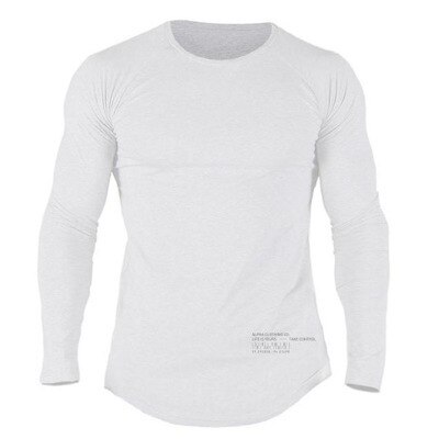 2020Autumn and Winter Muscle Fitness Brother Sports Running Training Long-sleeved T-shirt Men's Slim Long-sleeved T-shirt: C2 / M