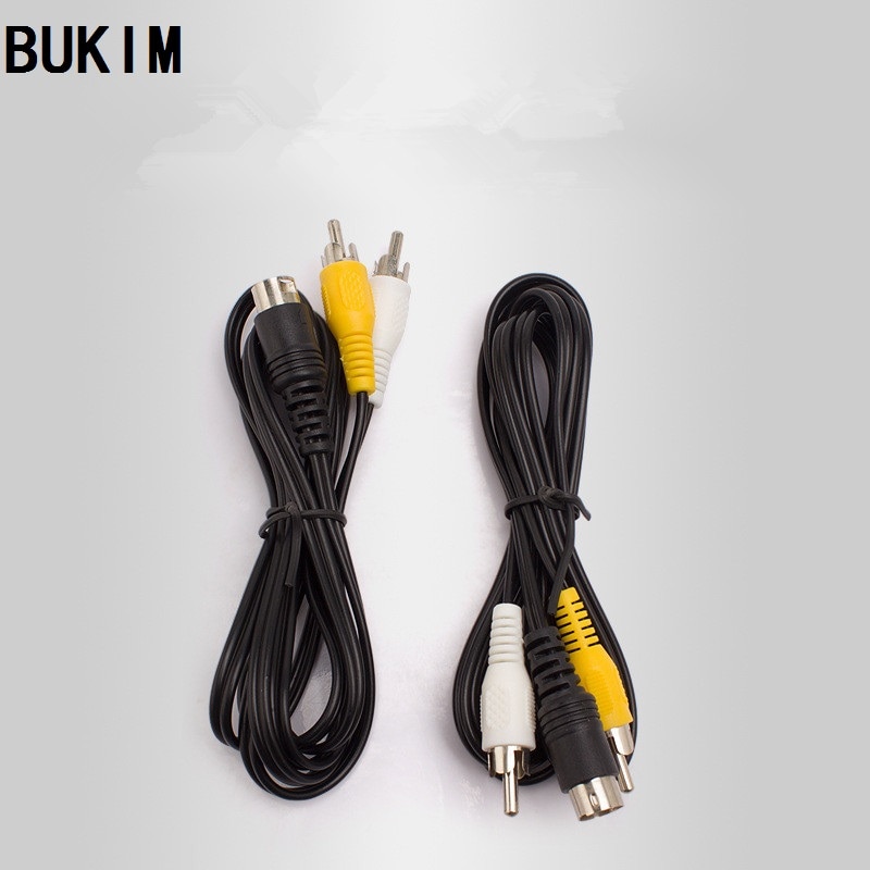 BUKIM 3Pin For Sega Genesis 2 Audio Video AV Cable Cord RCA Cable for Mega Drive MD 2 Black