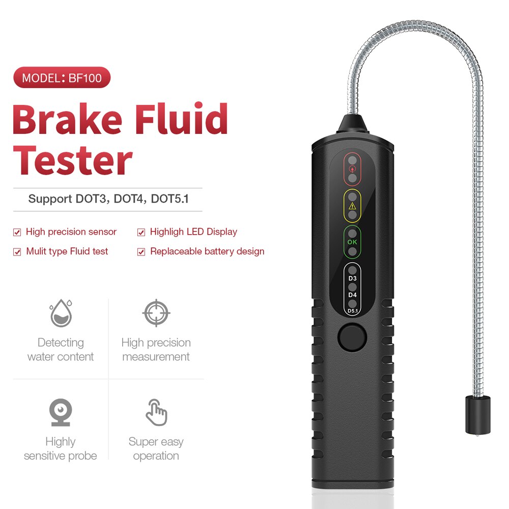 BF200 BF100 Accurate Oil Check Test Universal Car Brake Fluid Tester Automotive Liquid Testing Tool LCD/LED Display: BF100