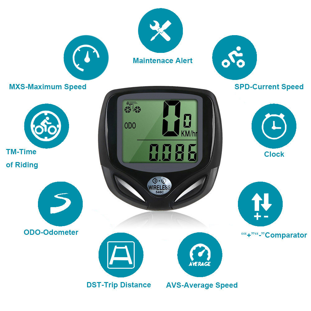 Compteur de vitesse pour vélo, étanche, rétro-éclairage LCD, ordinateur de vélo, guidon, odomètre, pour vtt, vélo de route