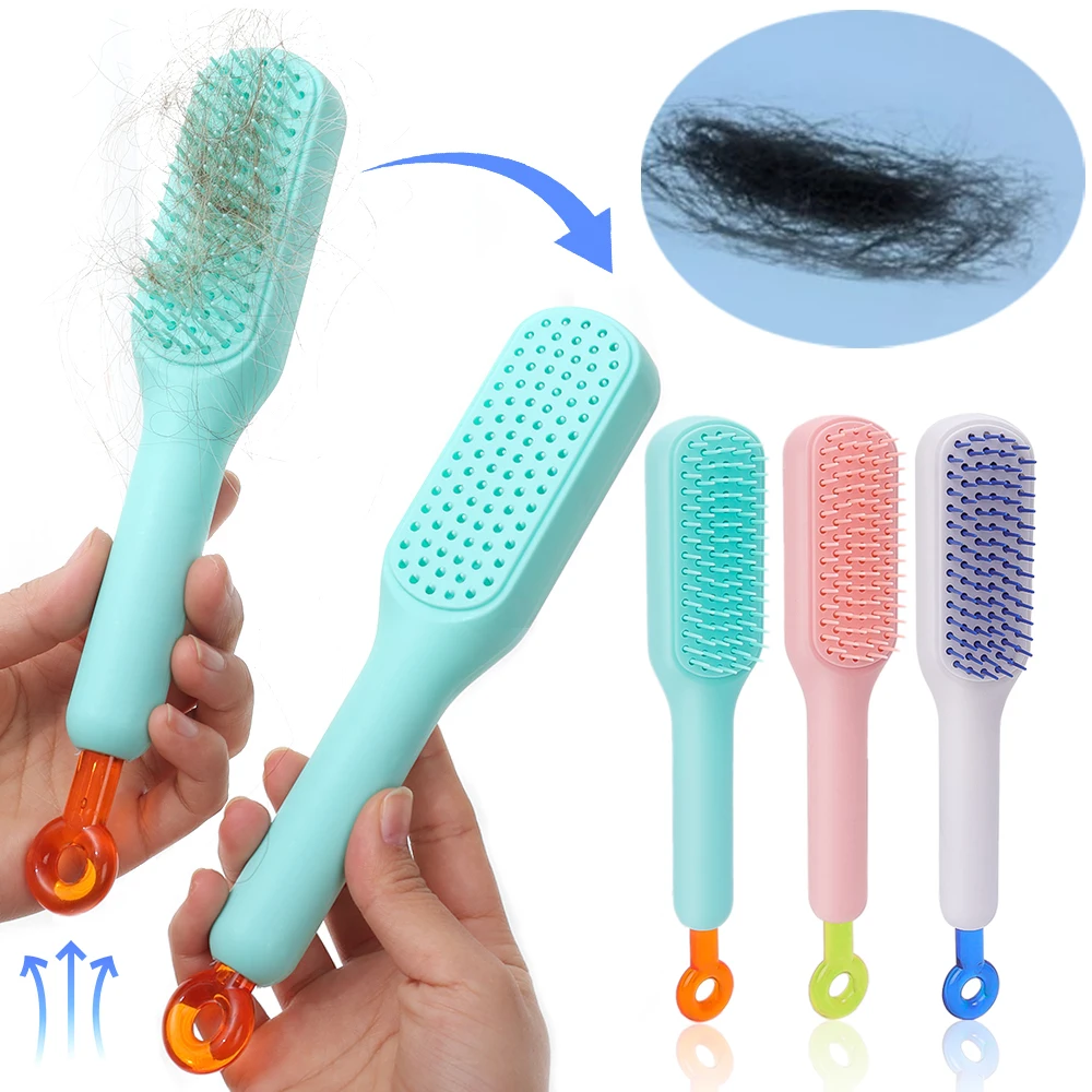 Peigne télescopique Portable, brosse de Massage du cuir chevelu, autonettoyant, antistatique, brosse à cheveux facile à nettoyer, outil de coiffure