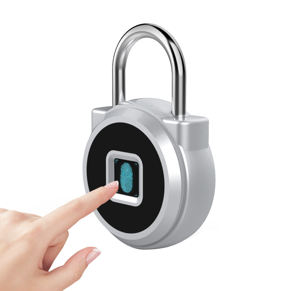 Cadenas intelligent portable à empreinte digitale | Étanche sans clé, antivol, pour applications iOS Android, cadenas de porte d'armoire