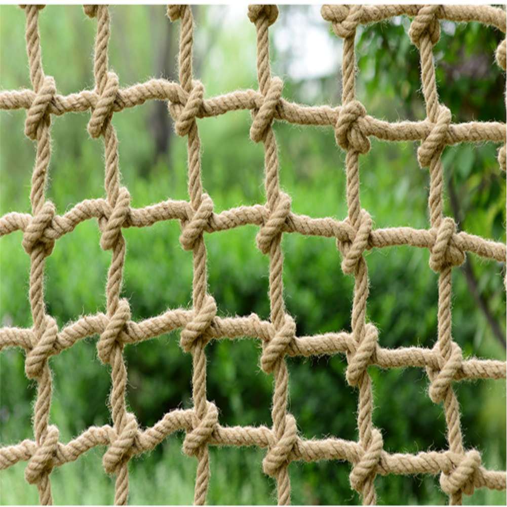 Schwere Jute Hanf Seil Netz Garten Schutz Zaun Treppe Balkon Geländer freundlicher Sicherheit Netz Dekorative Netz Hängematte Klettern Netz