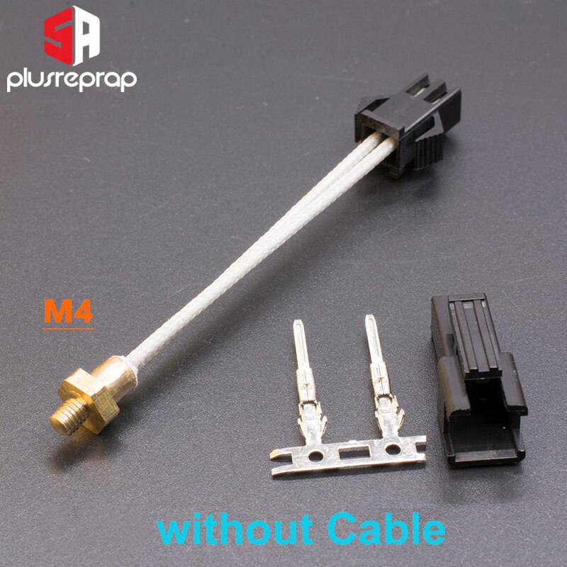 Termistor M4 atornillable ATC Semitec 104GT-2 104NT NTC 100K 3950 para extrusora de impresora 3D Hotend: 104GT-2 / without cable