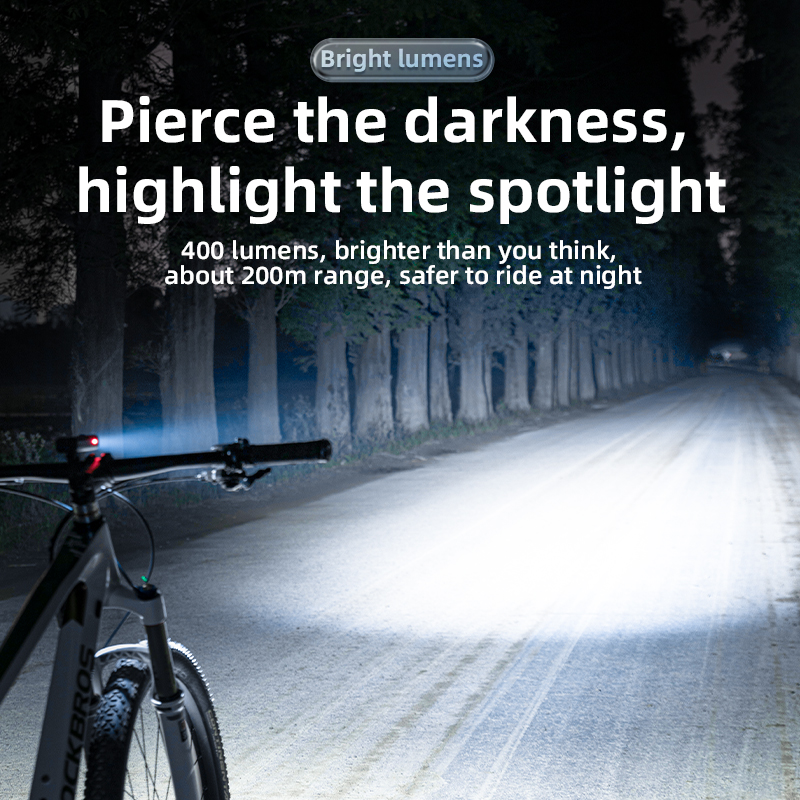 ROCKBROS Fahrrad Licht Regendicht Typ-C Ladung LED 2000mAh MTB Vorderseite Lampe Scheinwerfer Aluminium Ultraleicht Taschenlampe Fahrrad Licht