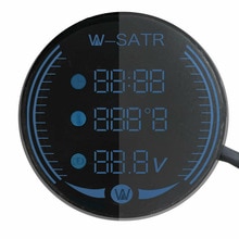 3 In 1 Time Motorcycle Gauge Temperature Voltage LED Digital Voltmeter Thermometer 1 pcs Round
