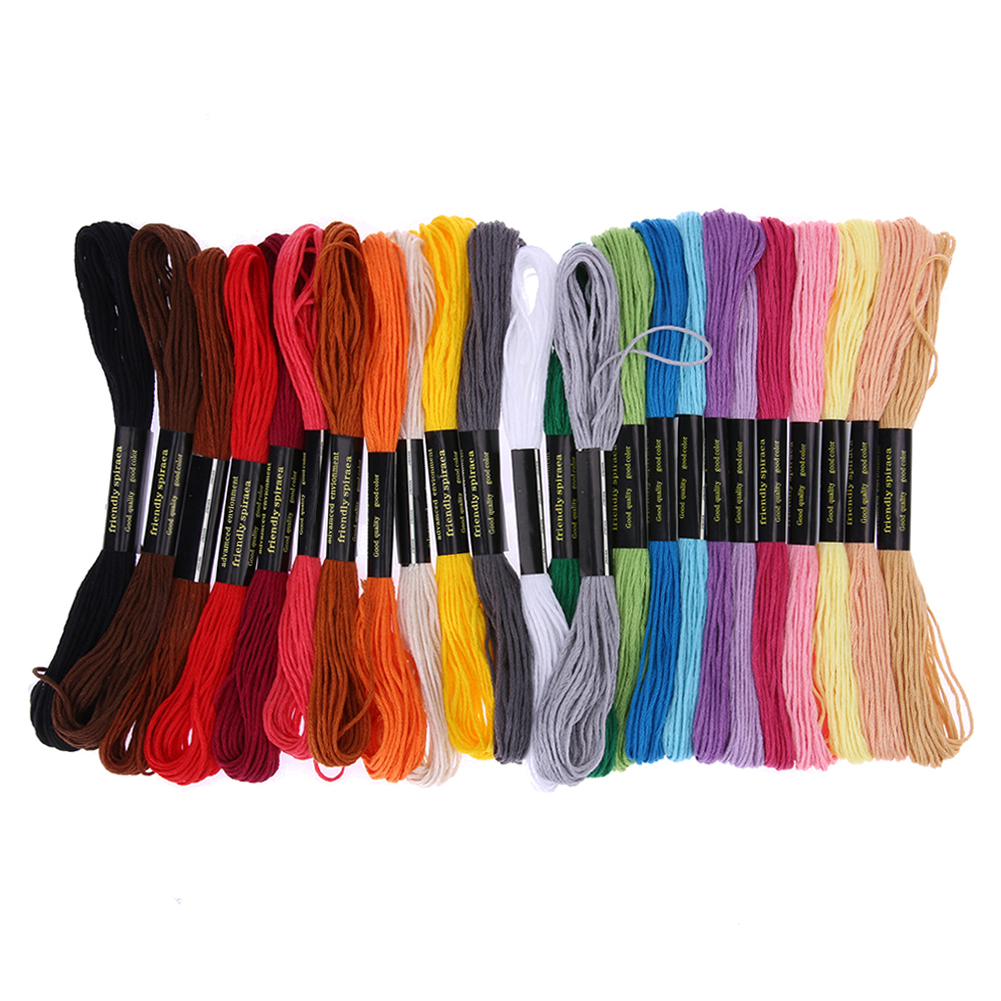 Embroidery Thread Multiple Colors Embroidery Floss Cross Stitch Kit Premium Embroidery DIY Threads Crafts Cotton Sewing Skein: 24 Colors