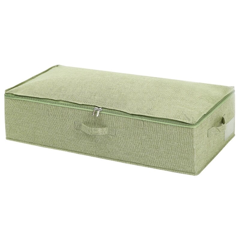 Cotton Linen Under Bed Storage Box Foldable Quilt Organizer Large Capacity Clothes Storage Baskets With Lid Zippered Organizer