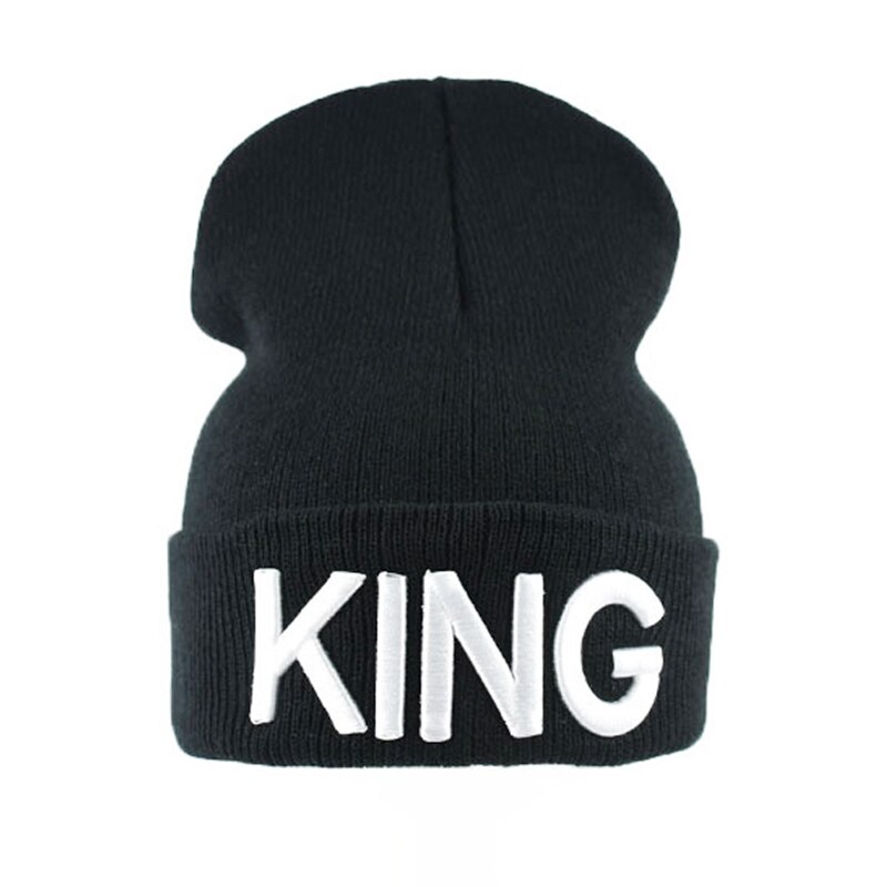 Bonnet tricoté pour Couple, chapeau unisexe, avec lettres KING et QUEEN brodées, Hip-hop, pour femmes et hommes, hiver