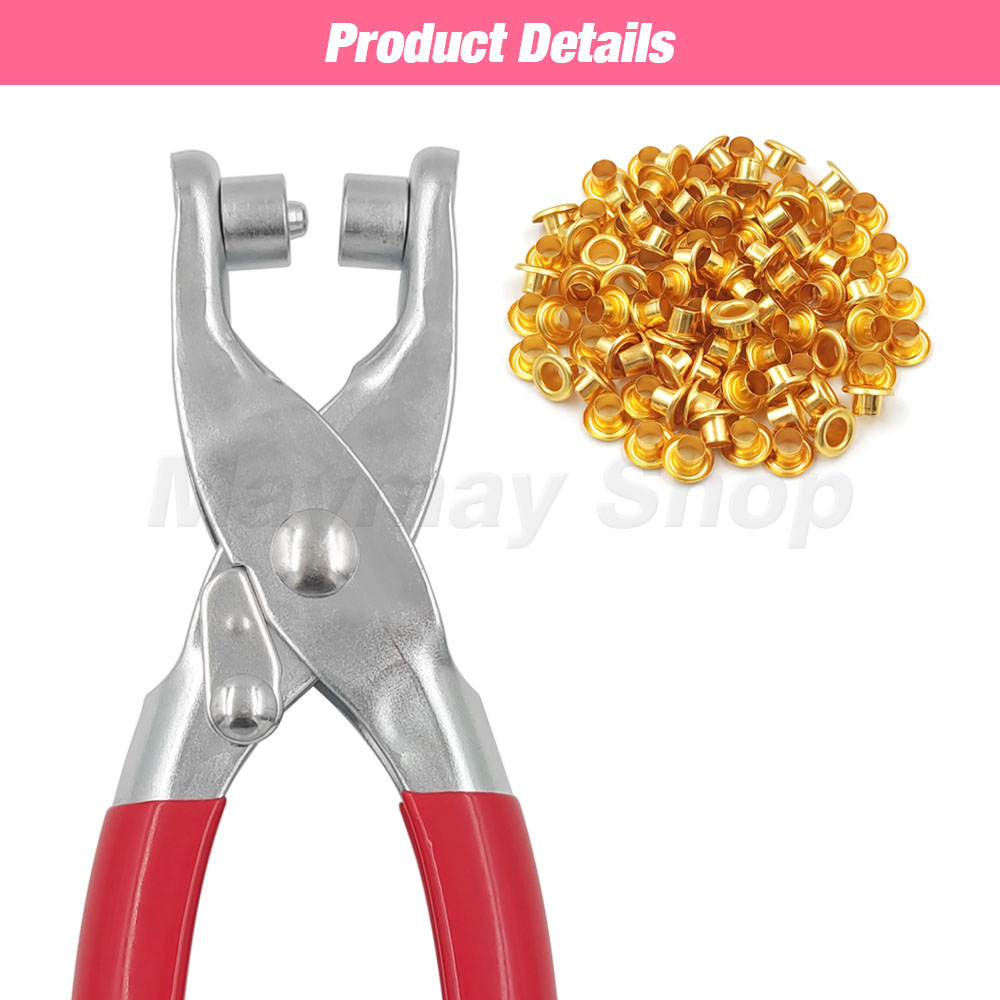 200 Sets Metal Eyelet Grommet Eyelet With Install Plier Set Eyelets Grommet Tool For DIY Leathercraft Shoes Belt Cap Bag Clothes
