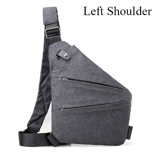 Mannelijke Schoudertassen Reizen Business Inbraakpreventie Schoudertas Holster Anti Diefstal Beveiliging Band Digitale Opbergzakken: Left shoulder gray