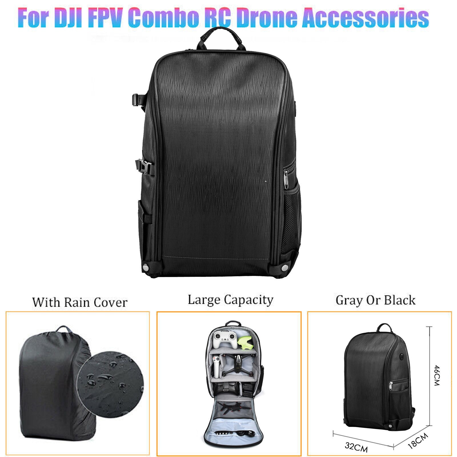 Bolsa de almacenamiento de nailon, estuche de transporte, mochila para DJI FPV, accesorios combinados