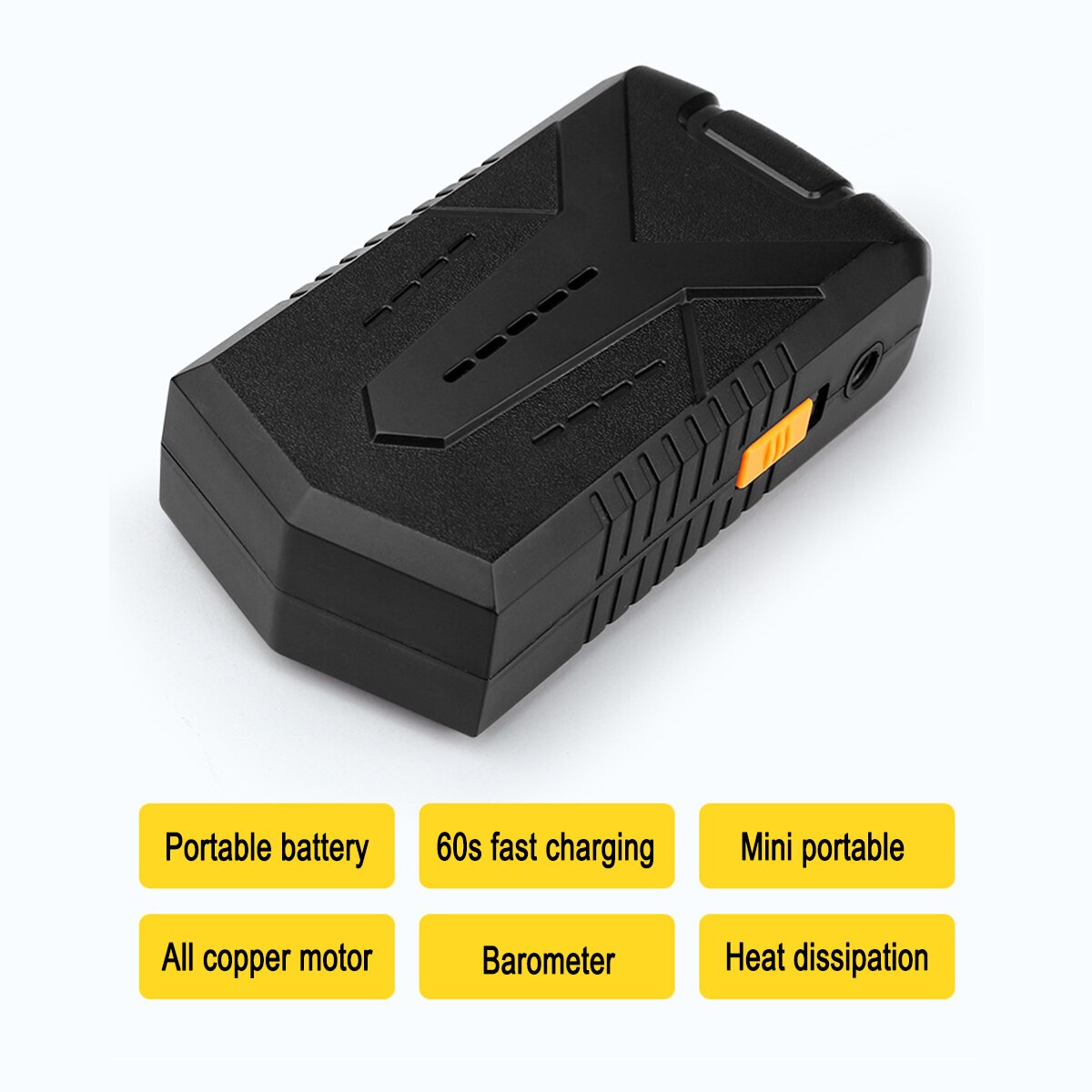 2000mAh Car Portable Air Compressor Pump Tire Inflator DC 12 Volt Auto Tire Pump for Car Motorcycle with Voltmeter USB