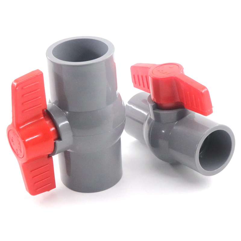 1pc 1/2"~2" Thread and Socket Type Grey PVC Ball Valve Garden Irrigation Fittings Aquarium Fish Tank Switch Water Valve