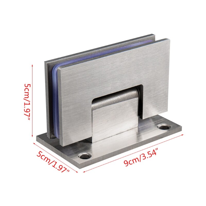 90 Degree Shower Door Brushed Stainless Steel Hinge Clamp Wall Bracket for Bathroom 8-12mm Thick Glass Door Replacement