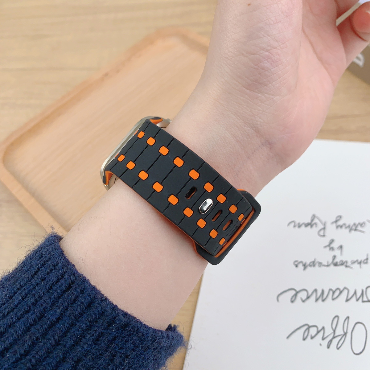 Bracelet en Silicone pour Bracelet de montre Apple 46mm 45mm 41mm 44mm Ultra 49mm 40mm 38 42mm Bracelet Correa Iwatch série 10 9 8 7 6 5 3 SE