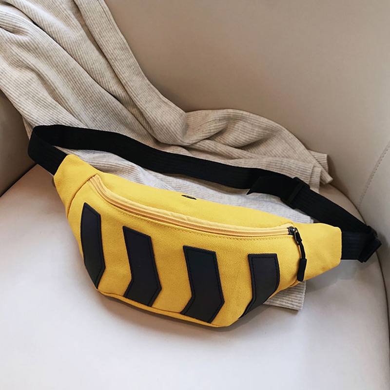 Jeugd Borst Tas Voor Mannen Taille Tas Canvas Mannelijke Straat Reflecterende Crossbody Verpakking Toevallige Reistas Heup Schouder Pack Voor: YELLOW