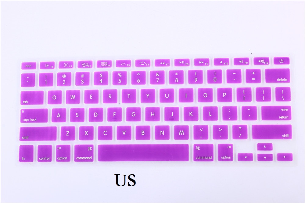 Ue usa angielska klawiatura skóra dla Macbook Pro 13 15 CD ROM A1278 A1286 klawiatura pokrywa szczupła wodoodporna folia ochronna skóry: US-Purple