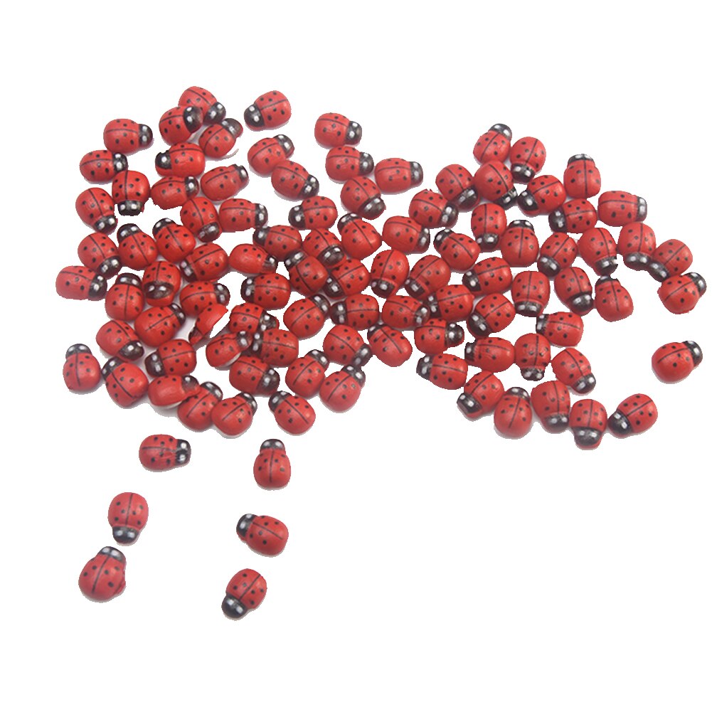 Mini Wooden Ladybug Sponge Self-adhesive Stickers Micro Landscape Decor Mini Fridge Magnets for Scrapbooking