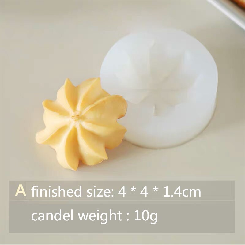 Simulation Cookie bougie moule Dessert Biscuit forme à la main bougie faisant bougie décorative Silicone moule: A-mold