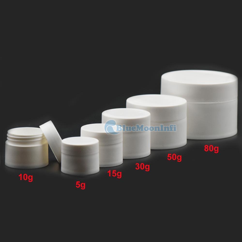10 pcs / lot White Empty container 5g 10g 15g 30g 50g 80g Cosmetic jar Balm Eyeshadow Lip Nail Glitter Pots