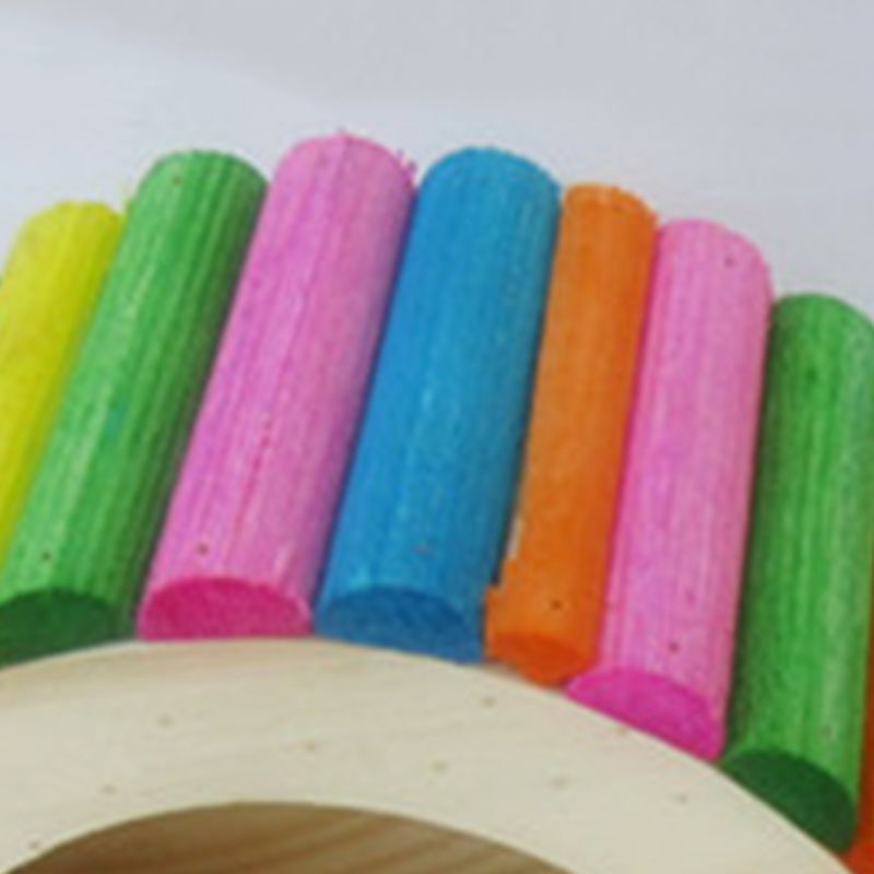 Rueda para hámster rotador silencioso de madera, rueda para masticar, juguete Natural para jerbos, Chinchillas, conejillos de indias, ardilla