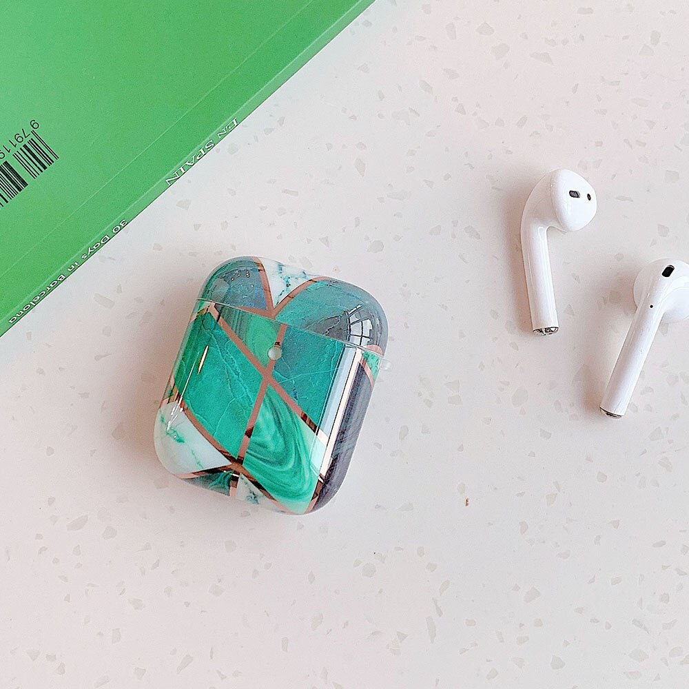 Luxury Geometric Marble Case For AirPods Pro 2 1 Cute Retro Flowers for Air Pods 3 Soft Protective Cover Earphone Accessories: D for AirPods 1 or 2