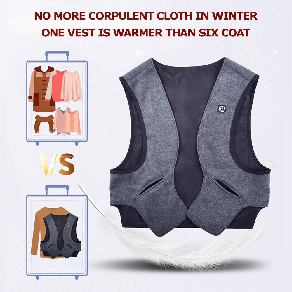 Winter Far Infrared Heating Vest Electric Heated Warm Waistcoat Fishing Exploration Snowmobile Motorcycling Jacket for Women Men