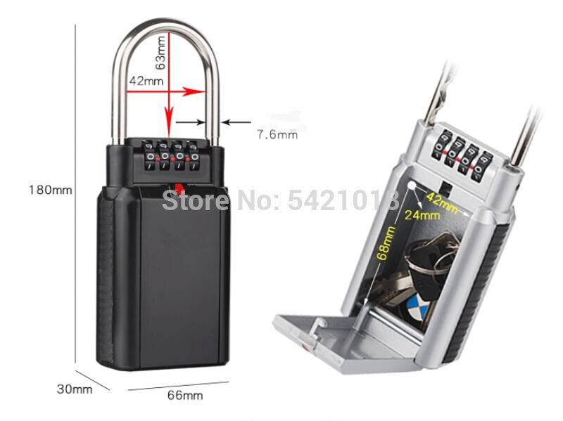 Waterproof Key Lock Box Surfing Spare Key Holder Realtor Combination Box Lock for surfing