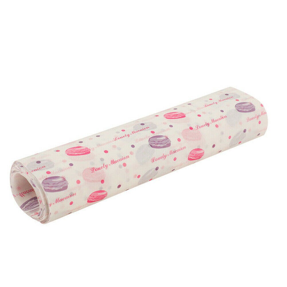 50 stuks Wax Paper Wegwerp Voedsel Wrapping Vetvrij Verpakking Papier Sandwich Hamburger Wrapper Bakken Verpakking Papier: Macaron