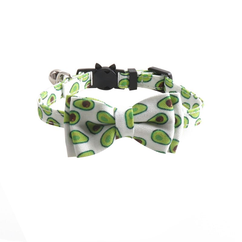 Djur katthalsband söt rosett katt klockhalsband halsband avokado frukt krage pilbåge justerbar små hundar valp halsband katt produkt: Avokado