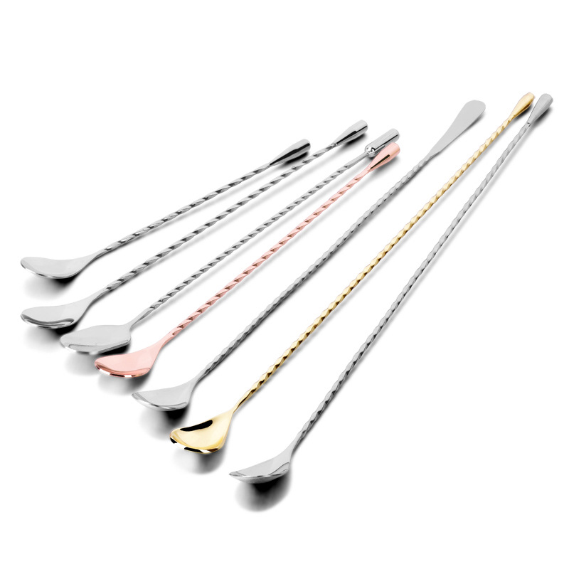 30 cm 40 cm 50 cm Rose gold Rvs Bar Lepels Hoffman Bar Lepels Cocktail Drink Mixer Bar Roeren menglepel Stirrer