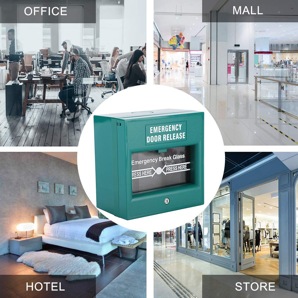 Emergency Door Release Glass Break Alarm Button Fire Alarm Swtich Break Glass Exit Release Switch for Lock Security System
