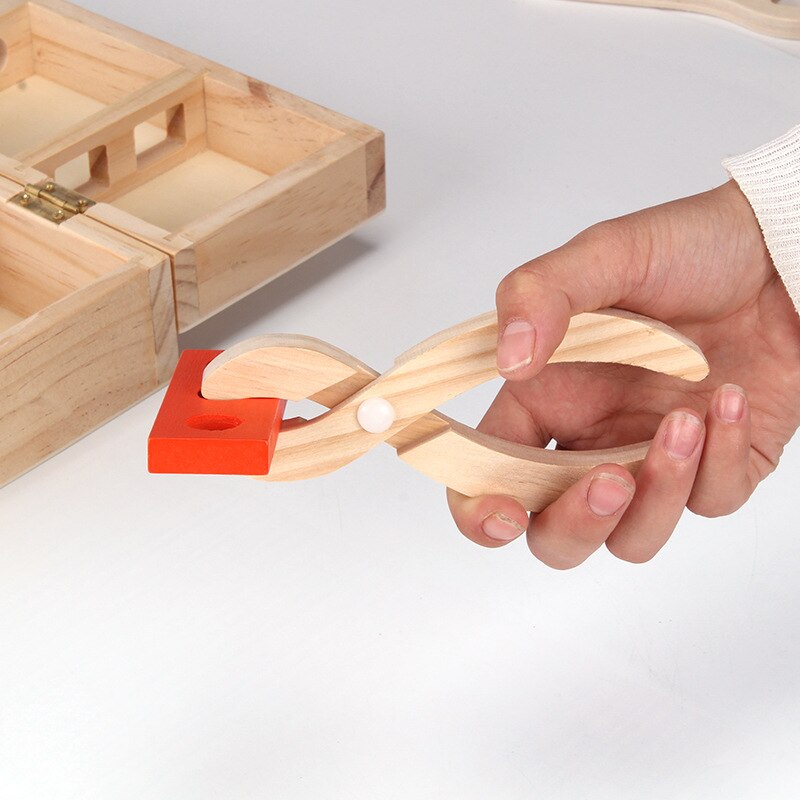 Tragbare freundlicher Holz Werkzeugkasten Ingenieur Reparatur Werkzeuge vorgeben Spielzeug Spielen Haus Spielzeug Werkzeug Bausatz Reparatur Intelligenz DIY Werkzeugkasten