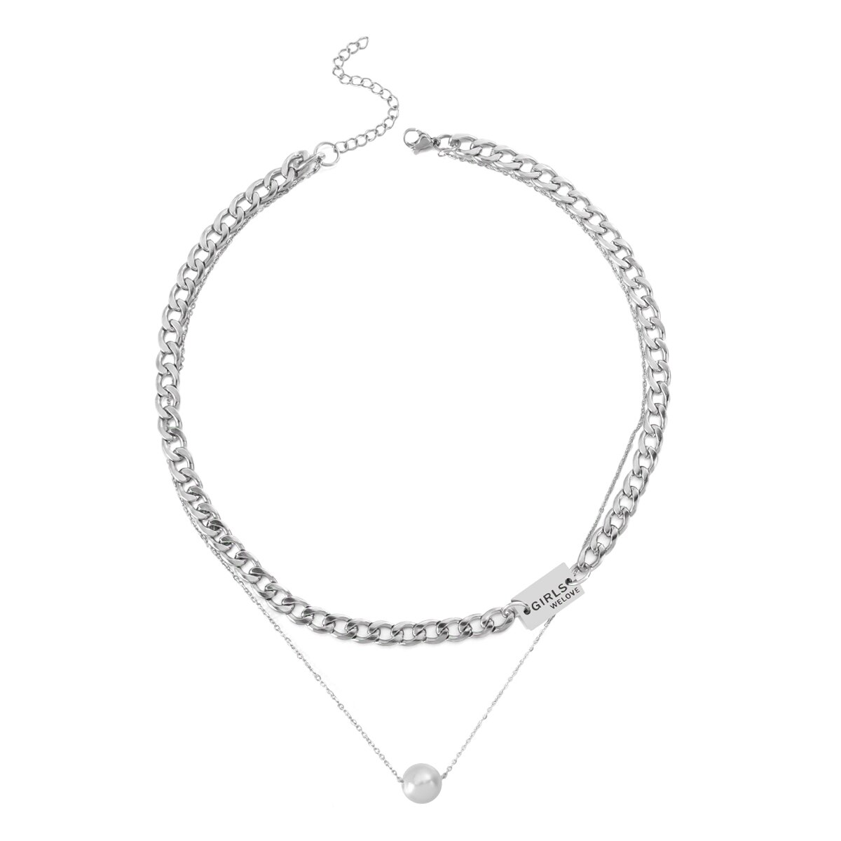 Flashbuy Gold Silber Farbe Kette Halsband Halskette Frauen Transparente Acryl Anhänger Halsketten Hüfte hüpfen Jewlery: N226416N