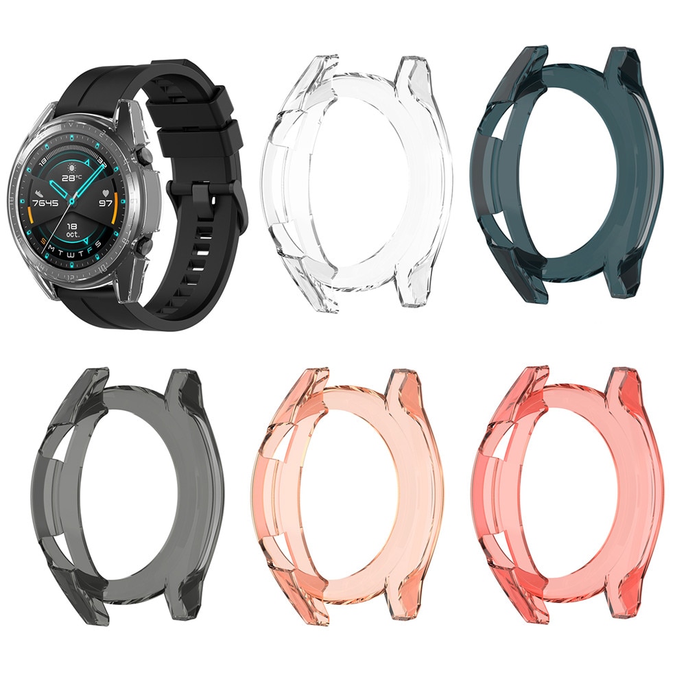 Transparante Horloge Cover Case voor HUAWEI Horloge GT/GT 2 42mm 46mm Smartwatch Screen Anti-kras protector Beschermhoes