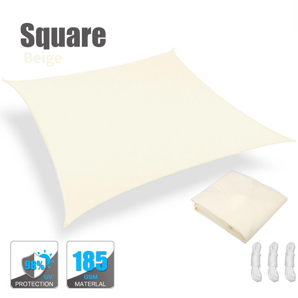 3.6/3/2m quadratische Schatten Segel wasserdicht Rechteck Baldachin Sonnenschutz für Terrasse Pergola Hof Hinterhof Abdeckung Markise Stoff Bildschirm: 2*2 Mt / Weiß