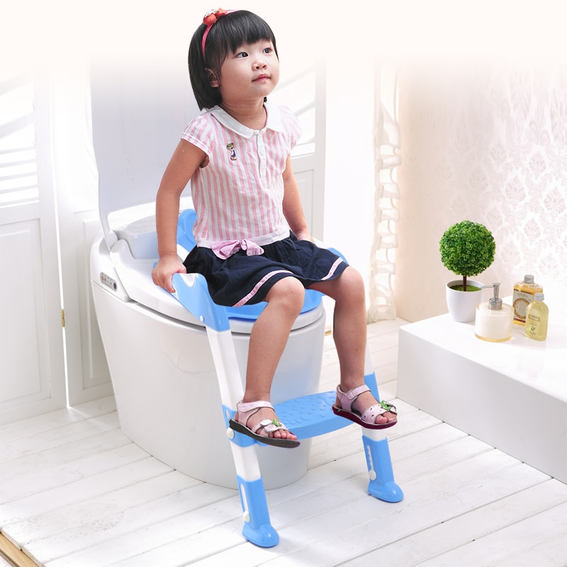 Barnepotte babytoalettsete med justerbar stige spedbarn pottetreningssete toaletttrening sammenleggbart sete gratis skip