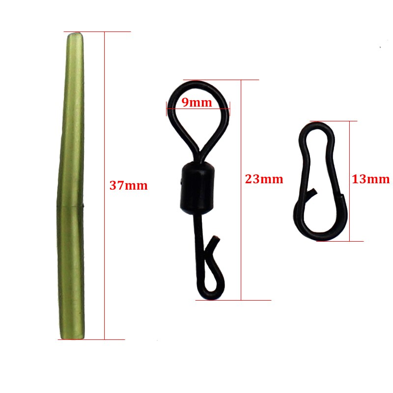 25 stk karpe fiskeri tilbehør helikopter rig kit ærme perler store øjne drejelige anti tangle ærme multi clip til karpe fiskeri