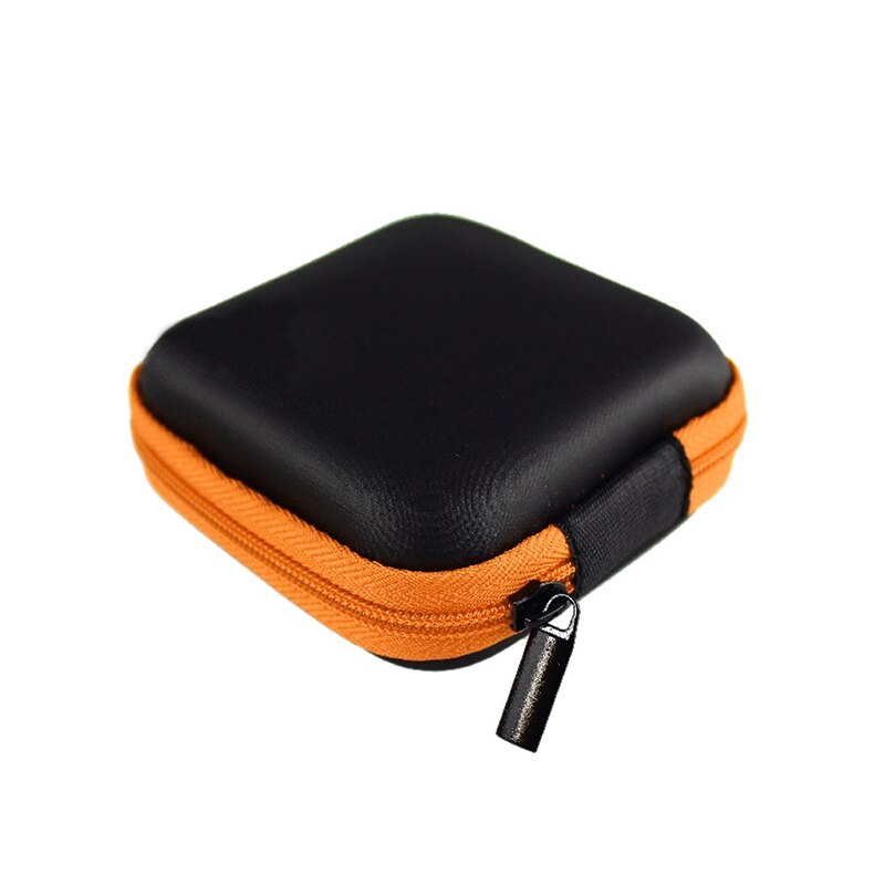 1pc bærbare firkantede mini lynlåse hårdt hovedtelefon tilfælde bærer hårdt taske til nøgleholder pengepung tegnebog øretelefoner pose kasse