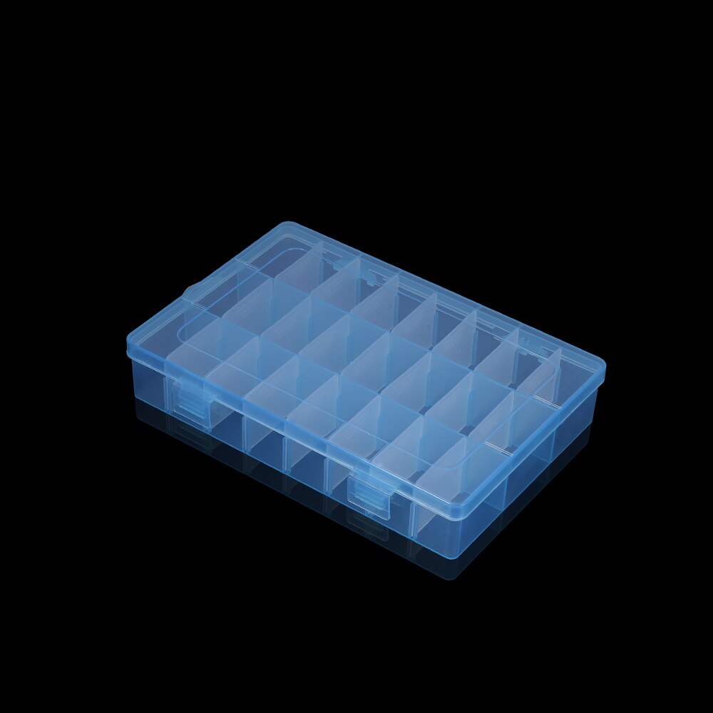 24 Grids Adjustable Plastic Jewelry Beads Accessories Storage Boxs Case Jewelry Display Beads Earring Making Organizer Container: Blue