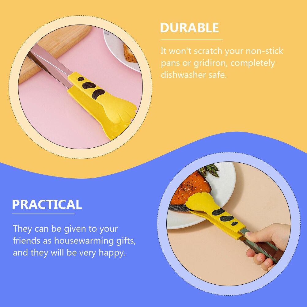 Stainless Steel Cooking Tongs Kitchen Tongs Non-Slip Food Tongs BBQ Tongs